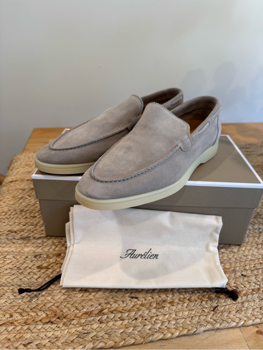 Aurelien Taupe Suede Slip-On Loafers for Men